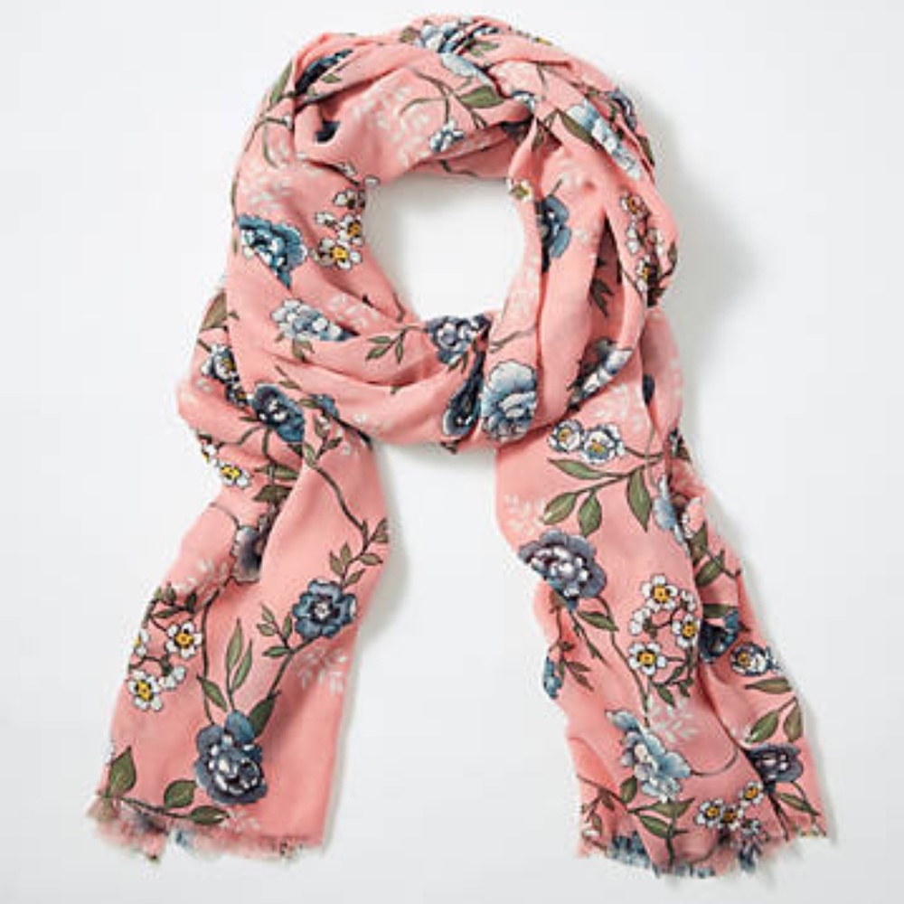 NOT FOR SALE Loft Outlet Pink & Blue Floral Scarf - Picture 1 of 2